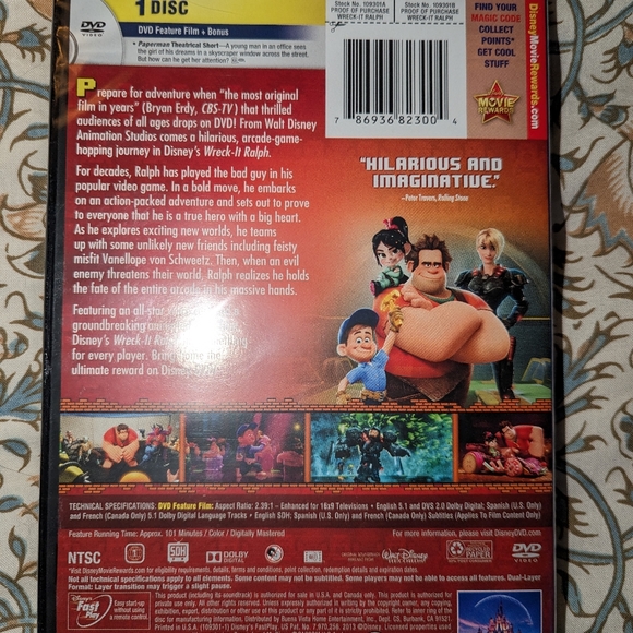 NWT Wreck It Ralph DVD - Picture 2 of 2